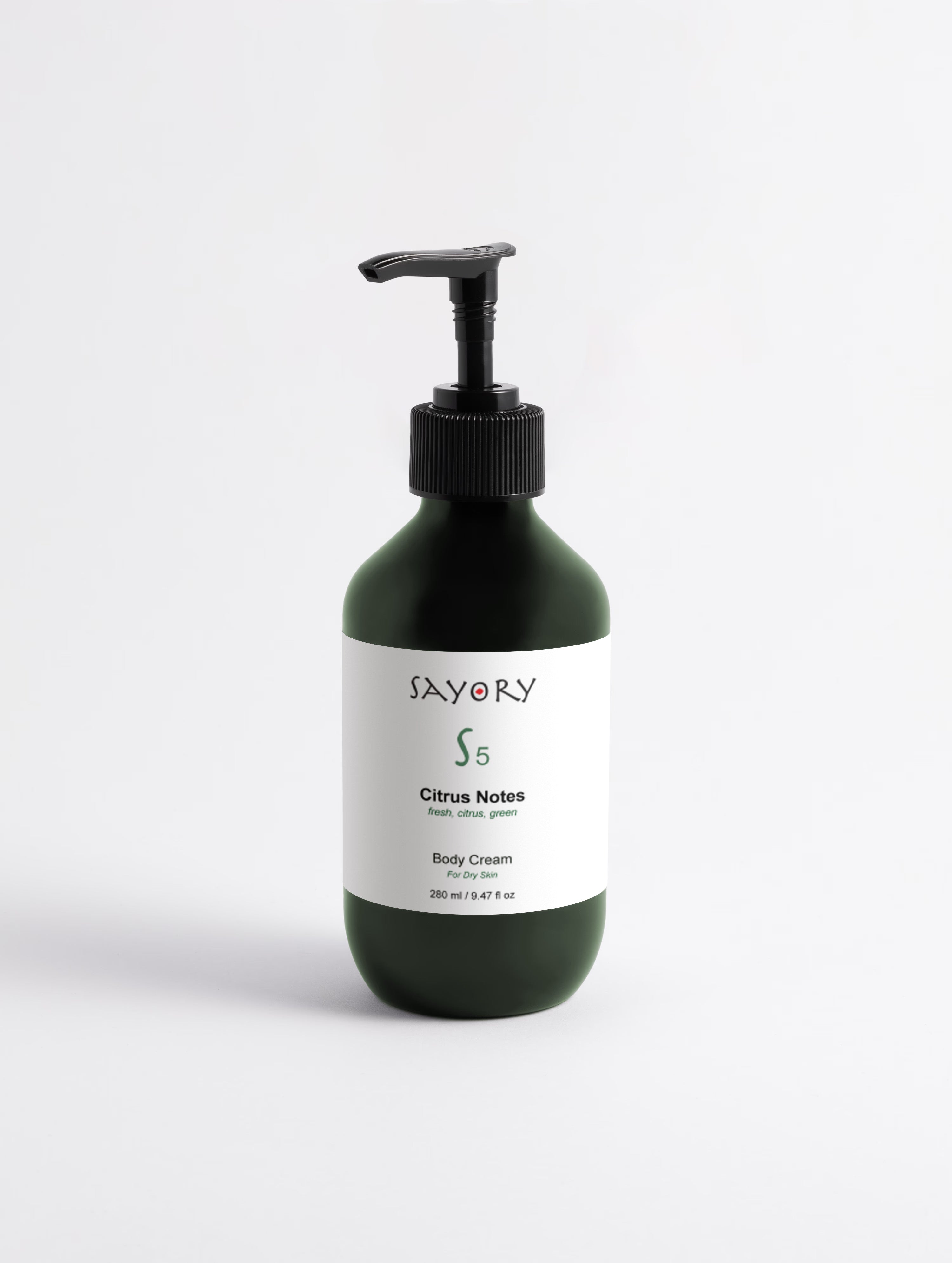 Sayory S5 Citrus Notes Body Cream – voorkant op witte achtergrond